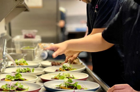 Food being prepped in the kitchen