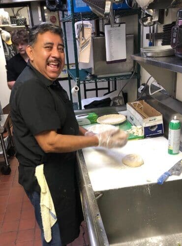Chef preparing a dough