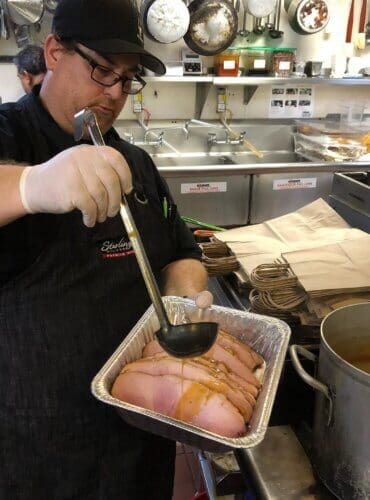 a chef preparing a food